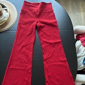 Athleta Red Flare Leggings